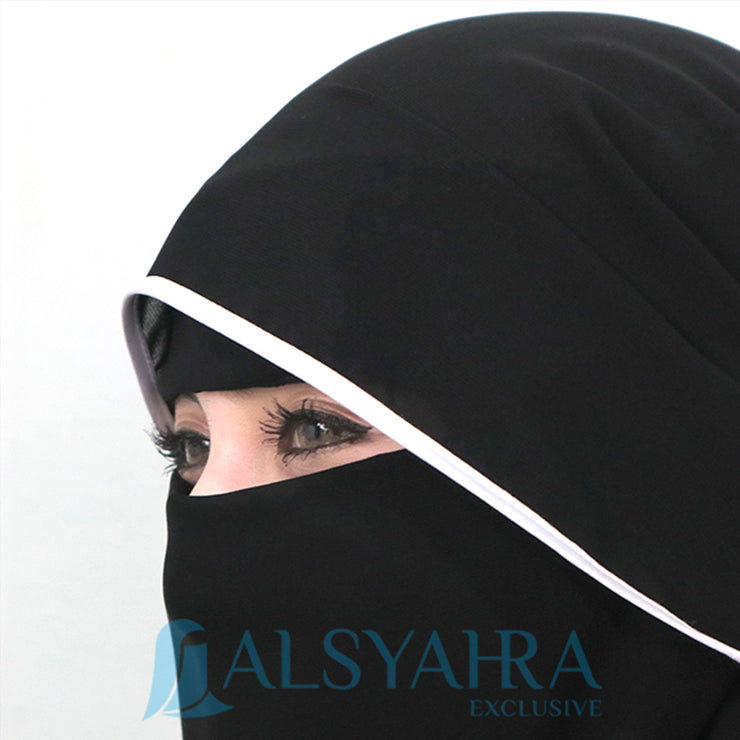Niqab Butterfly Hijrah Chiffon Silk Jetblack Alsyahra Exclusive