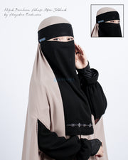 Niqab Bandana Alhajr Sifon Jetblack Alsyahra Exclusive