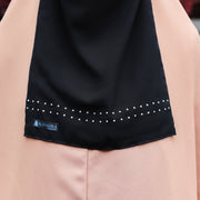 Alsyahra Exclusive Niqab Bandana Andalusia Stripe Sifon Silk Jetblack