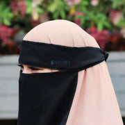 Alsyahra Exclusive Niqab Bandana Andalusia Stripe Sifon Silk Jetblack