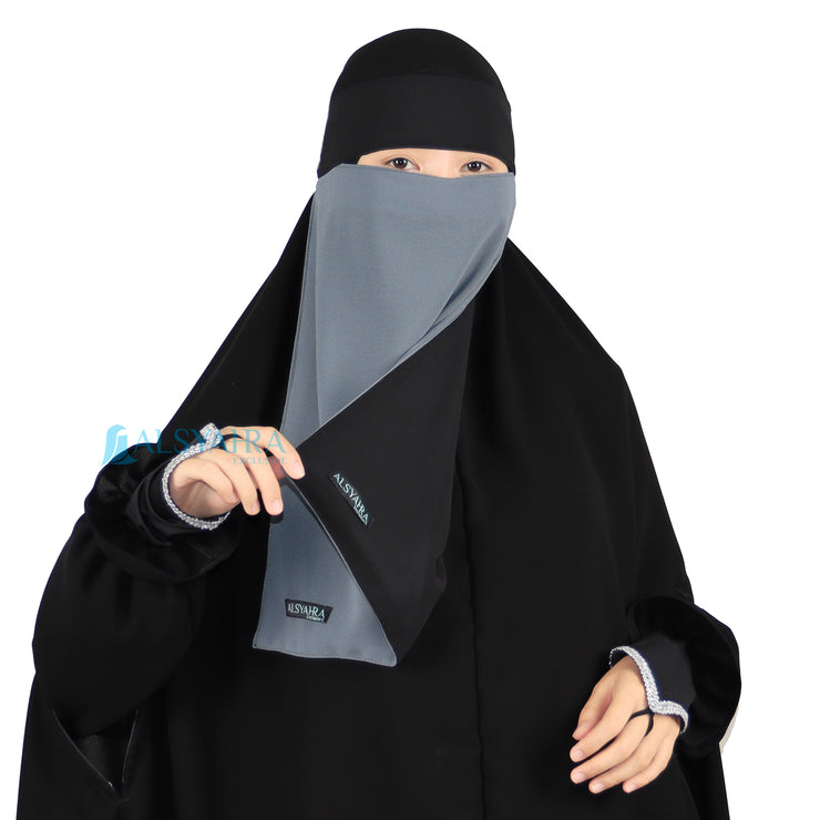 Niqab Bandana Bolak Balik 2 Warna Sifon Premium Alsyahra Exclusive