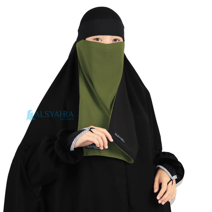 Niqab Bandana Bolak Balik 2 Warna Sifon Premium Alsyahra Exclusive