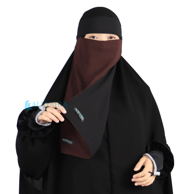 Niqab Bandana Bolak Balik 2 Warna Sifon Premium Alsyahra Exclusive