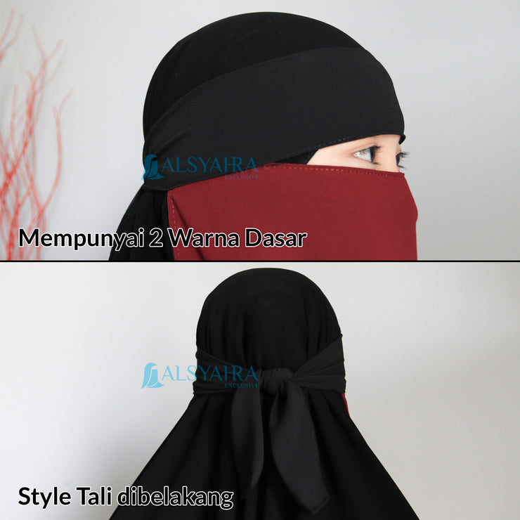 Niqab Bandana Bolak Balik 2 Warna Sifon Premium Alsyahra Exclusive
