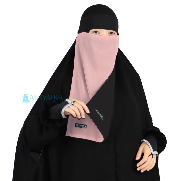 Niqab Bandana Bolak Balik 2 Warna Sifon Premium Alsyahra Exclusive