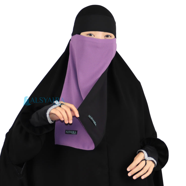 Niqab Bandana Bolak Balik 2 Warna Sifon Premium Alsyahra Exclusive