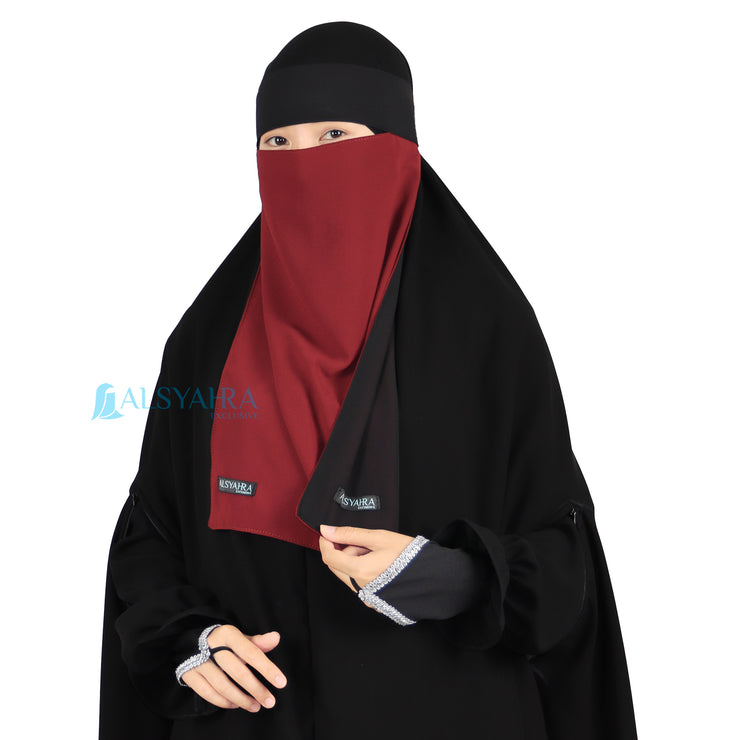 Niqab Bandana Bolak Balik 2 Warna Sifon Premium Alsyahra Exclusive