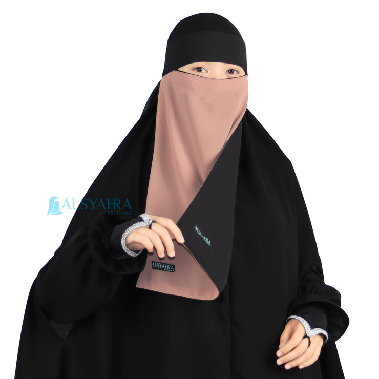 Niqab Bandana Bolak Balik 2 Warna Sifon Premium Alsyahra Exclusive