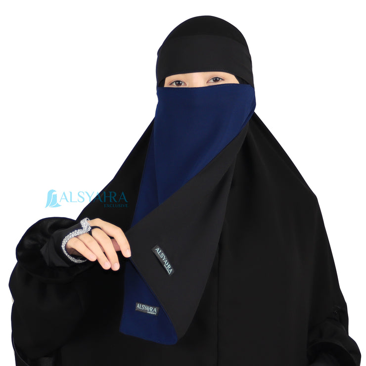 Niqab Bandana Bolak Balik 2 Warna Sifon Premium Alsyahra Exclusive