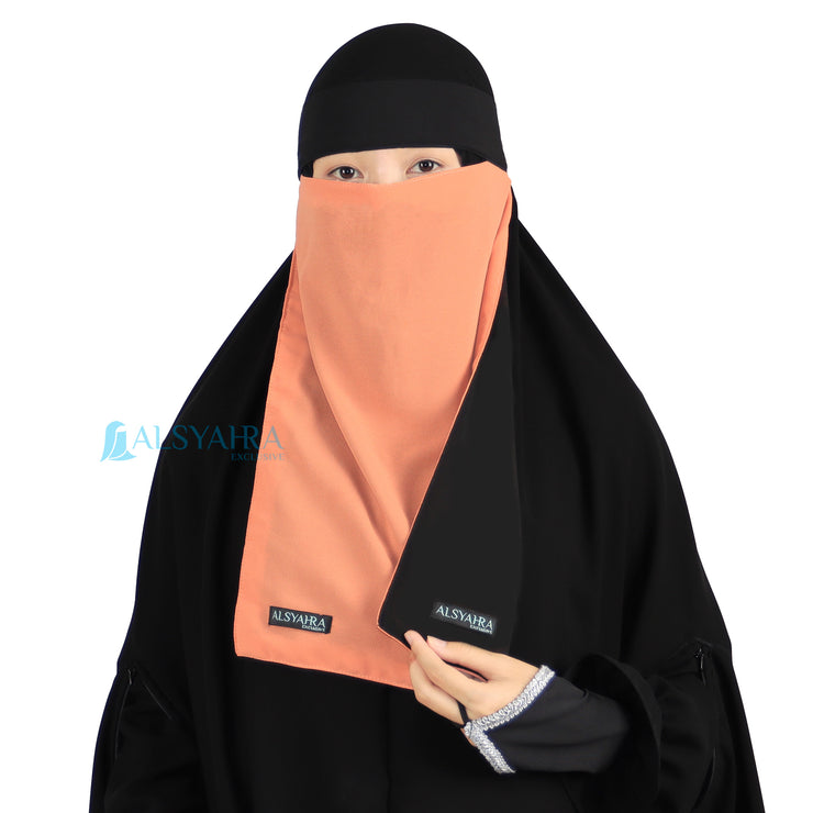 Niqab Bandana Bolak Balik 2 Warna Sifon Premium Alsyahra Exclusive