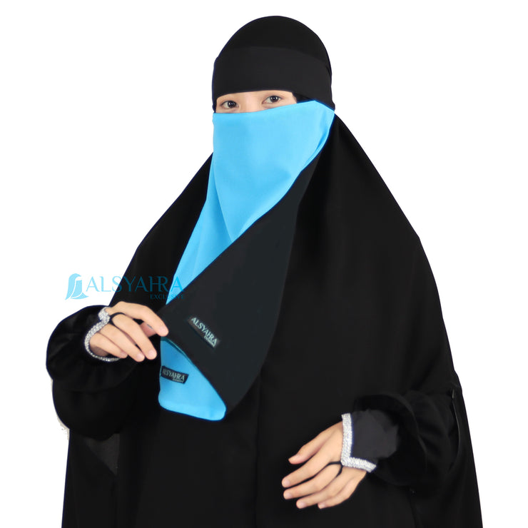 Niqab Bandana Bolak Balik 2 Warna Sifon Premium Alsyahra Exclusive