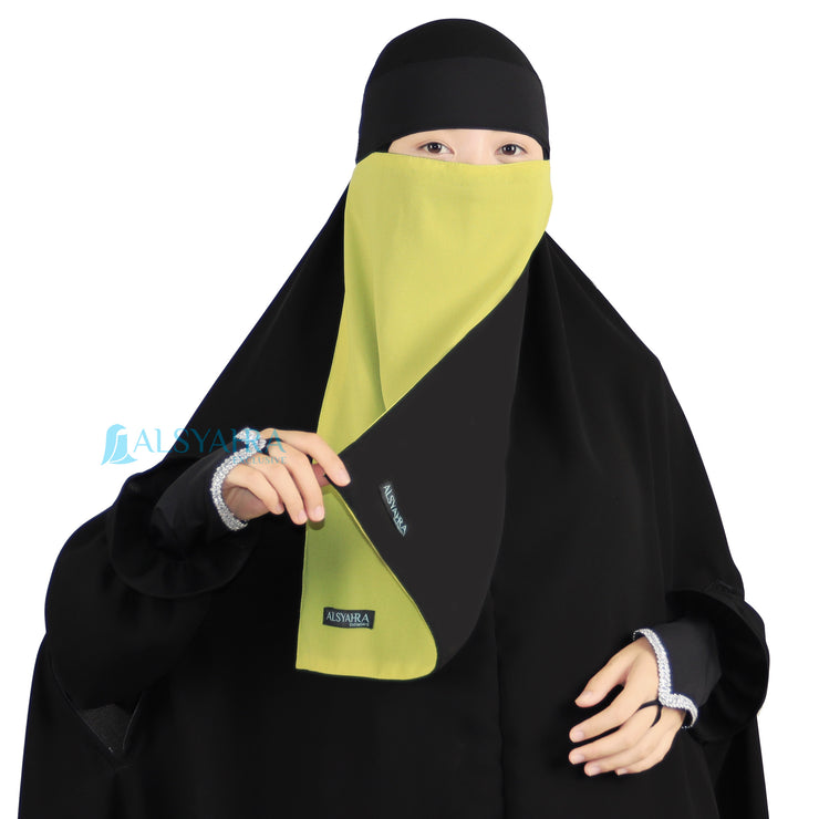 Niqab Bandana Bolak Balik 2 Warna Sifon Premium Alsyahra Exclusive
