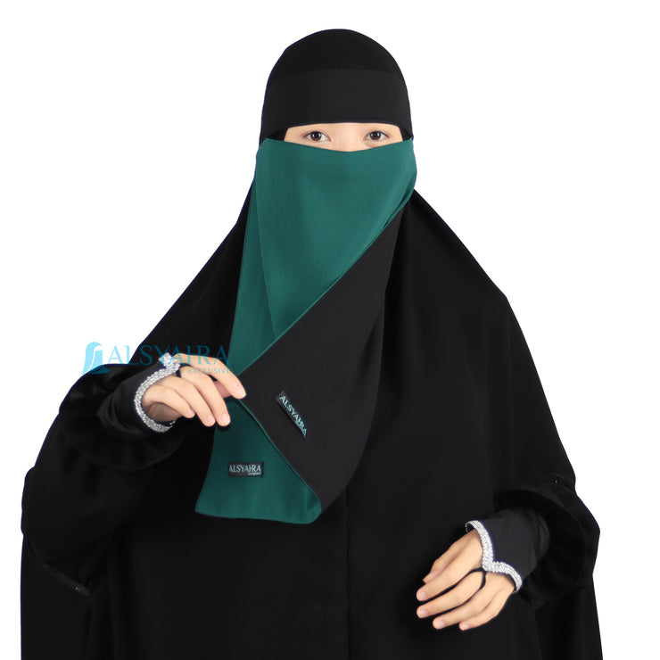 Niqab Bandana Bolak Balik 2 Warna Sifon Premium Alsyahra Exclusive
