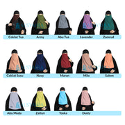 Niqab Bandana Bolak Balik 2 Warna Sifon Premium Alsyahra Exclusive