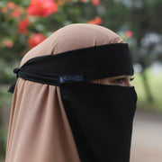 Alsyahra Exclusive Niqab Bandana Kapadokya Sifon Silk Jetblack