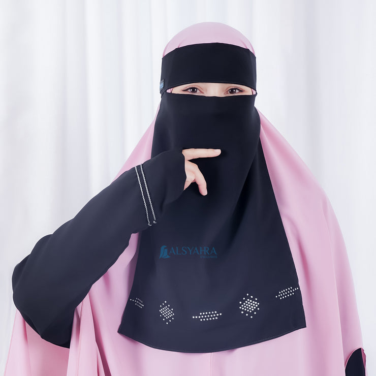 Alsyahra Exclusive Niqab Bandana Mediterania Sifon Silk Jetblack