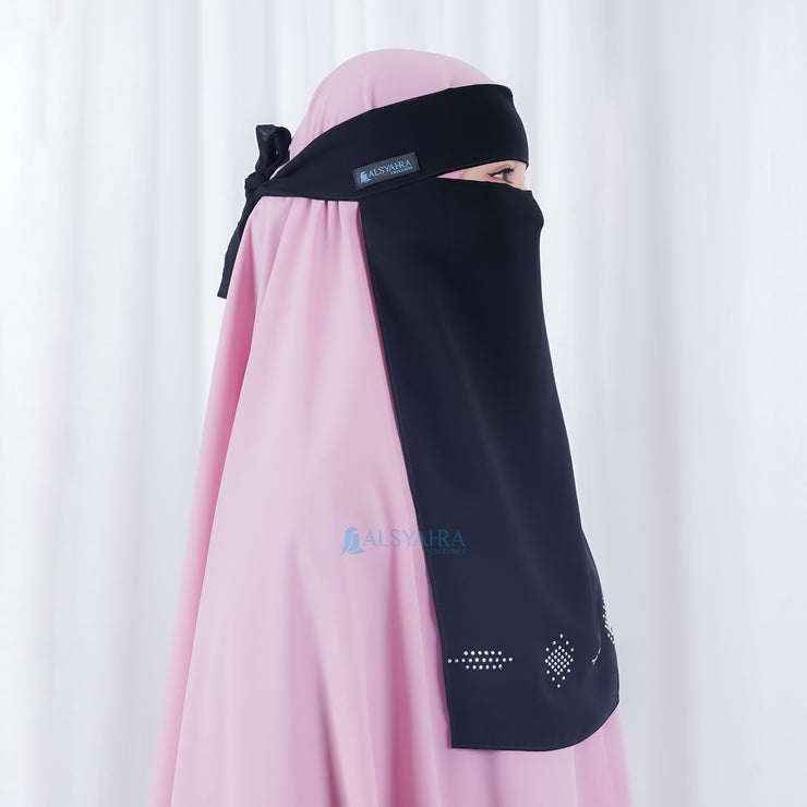 Alsyahra Exclusive Niqab Bandana Mediterania Sifon Silk Jetblack