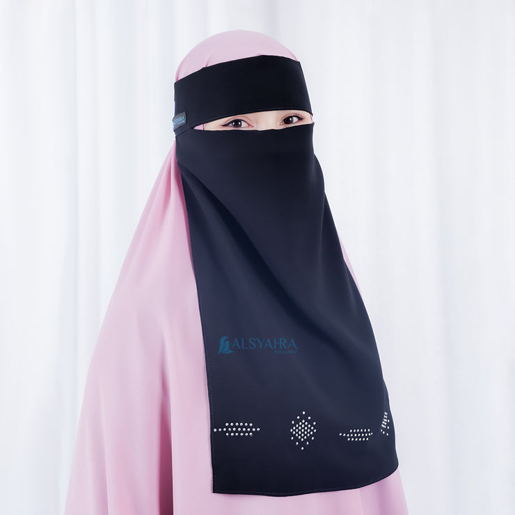 Alsyahra Exclusive Niqab Bandana Mediterania Sifon Silk Jetblack