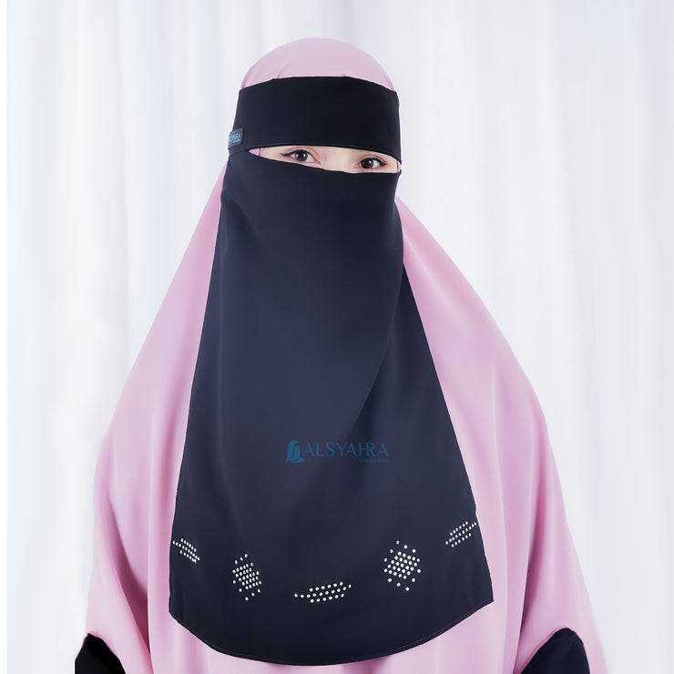 Alsyahra Exclusive Niqab Bandana Mediterania Sifon Silk Jetblack