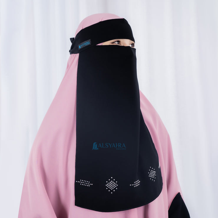 Alsyahra Exclusive Niqab Bandana Mediterania Sifon Silk Jetblack