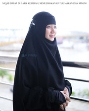 Niqab Bandana Pulldown Sifon Silk Jetblack Alsyahra Exclusive