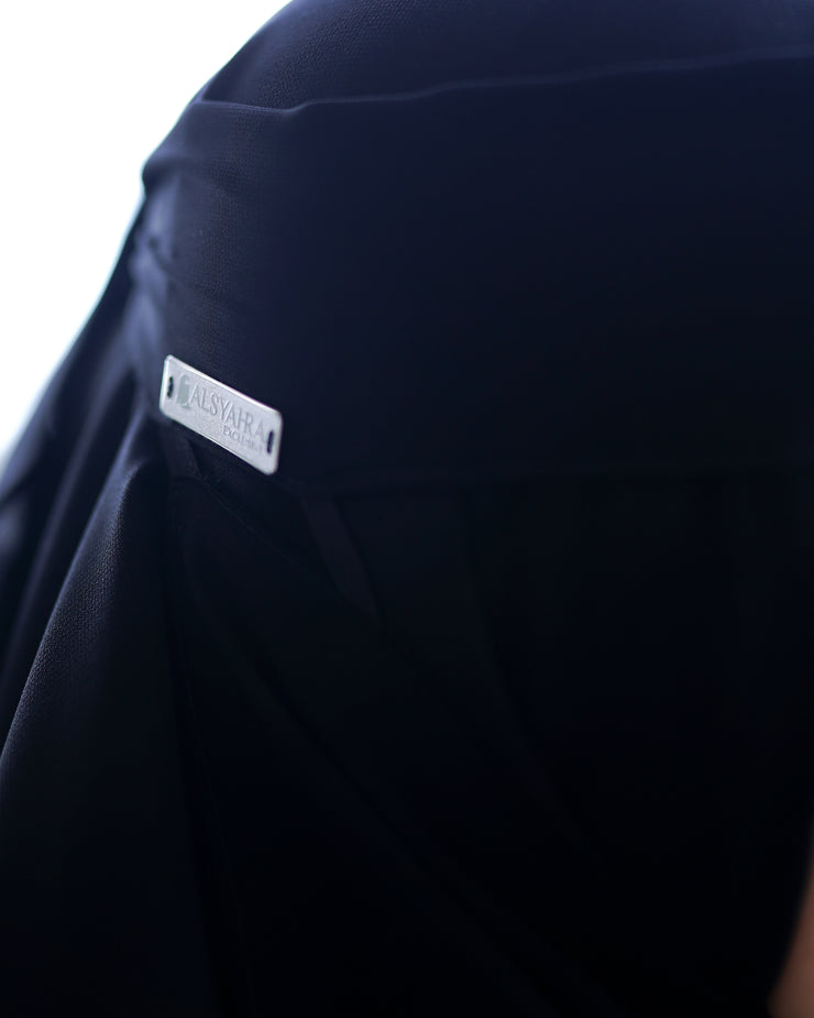 Niqab Bandana Pulldown Sifon Silk Jetblack Alsyahra Exclusive