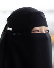 Niqab Bandana Pulldown Sifon Silk Jetblack Alsyahra Exclusive