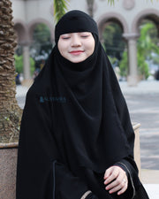Niqab Bandana Pulldown Sifon Silk Jetblack Alsyahra Exclusive