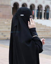 Niqab Bandana Pulldown Sifon Silk Jetblack Alsyahra Exclusive