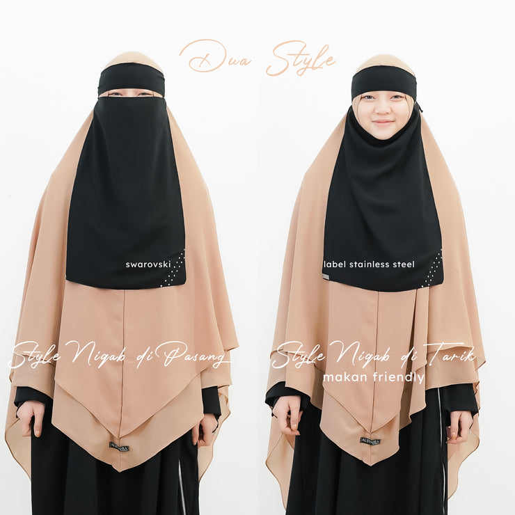 Alsyahra Exclusive Niqab Bandana Pulldown Andalusia Sifon Silk Jetblack