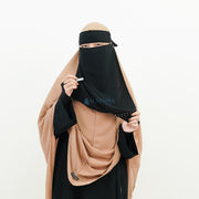 Alsyahra Exclusive Niqab Bandana Pulldown Andalusia Sifon Silk Jetblack