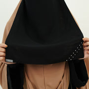 Alsyahra Exclusive Niqab Bandana Pulldown Andalusia Sifon Silk Jetblack