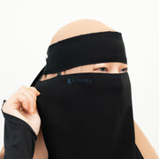 Alsyahra Exclusive Niqab Bandana Pulldown Andalusia Sifon Silk Jetblack
