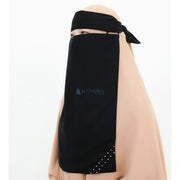 Alsyahra Exclusive Niqab Bandana Pulldown Andalusia Sifon Silk Jetblack
