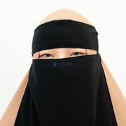 Alsyahra Exclusive Niqab Bandana Pulldown Andalusia Sifon Silk Jetblack