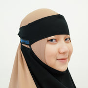 Alsyahra Exclusive Niqab Bandana Pulldown Andalusia Stripe Sifon Silk Jetblack