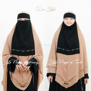 Alsyahra Exclusive Niqab Bandana Pulldown Kapadokya Sifon Silk Jetblack