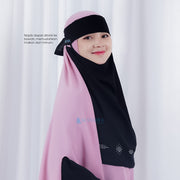 Alsyahra Exclusive Niqab Bandana Pulldown Mediterania Sifon Silk Jetblack