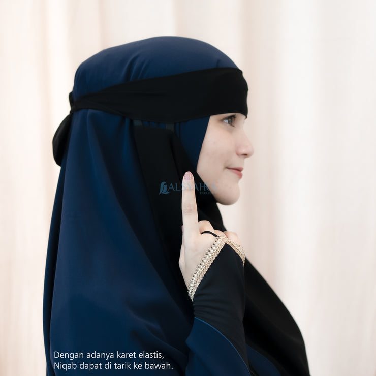 Niqab Bandana Pulldown New Raaina Sifon Jetblack Alsyahra Exclusive