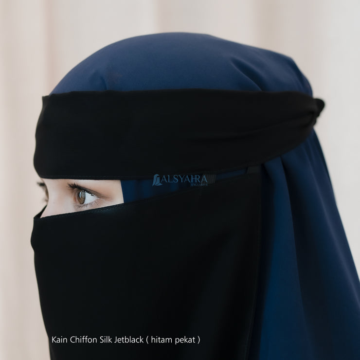 Niqab Bandana Pulldown New Raaina Sifon Jetblack Alsyahra Exclusive