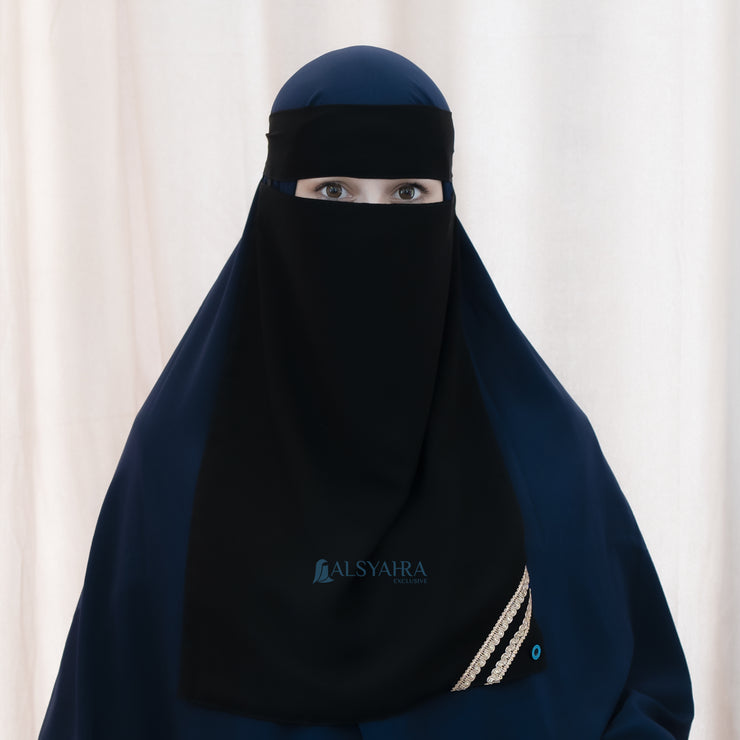 Niqab Bandana Pulldown New Raaina Sifon Jetblack Alsyahra Exclusive