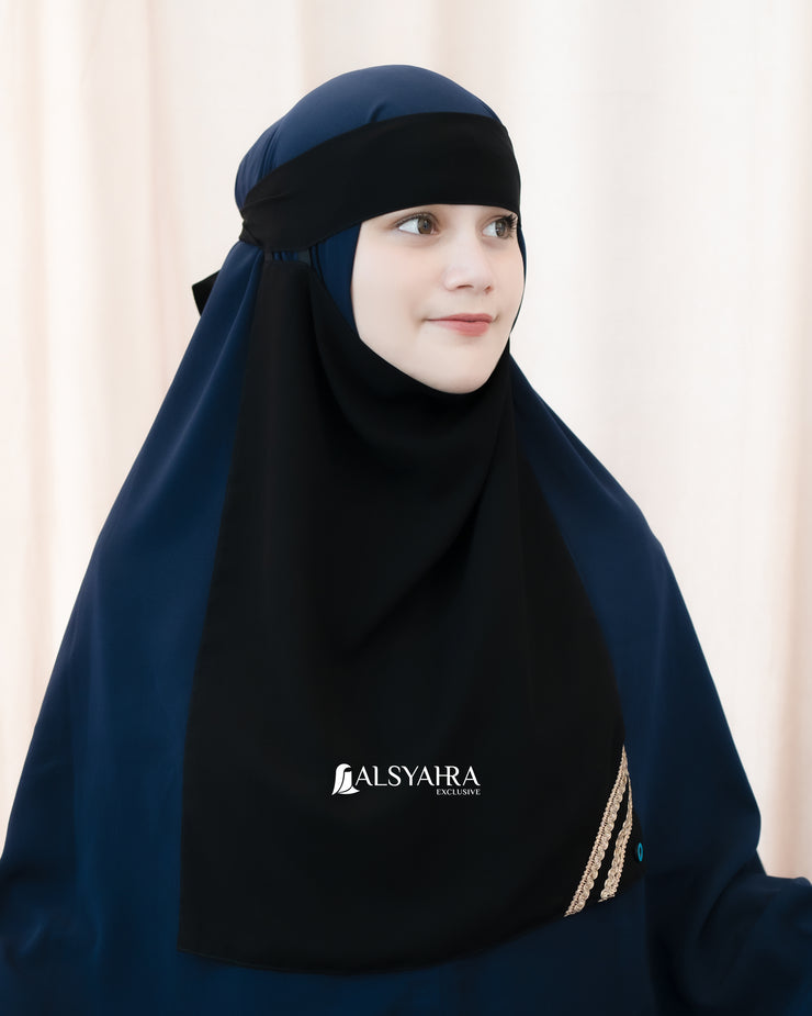 Niqab Bandana Pulldown New Raaina Sifon Jetblack Alsyahra Exclusive
