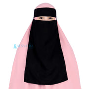Niqab Bandana Pulldown Sifon Silk Jetblack Alsyahra Exclusive