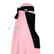 Niqab Bandana Pulldown Sifon Silk Jetblack Alsyahra Exclusive
