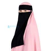 Niqab Bandana Pulldown Sifon Silk Jetblack Alsyahra Exclusive