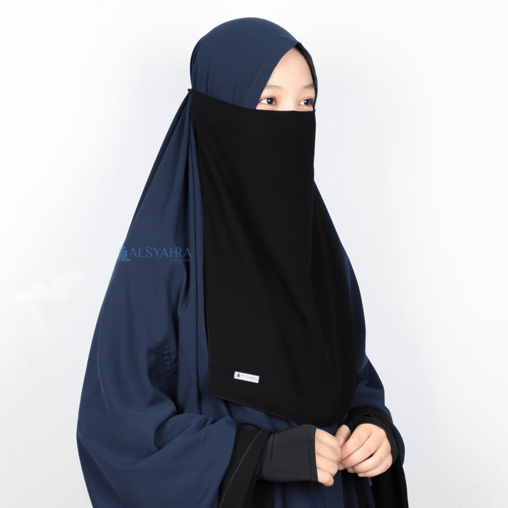 Niqab Bandana Raudhah Sifon Jetblack Alsyahra Exclusive