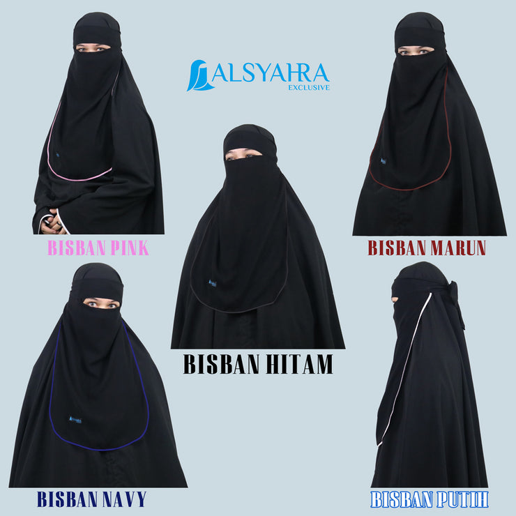 Niqab Bandana Bisban Sifon Jetblack Alsyahra Exclusive