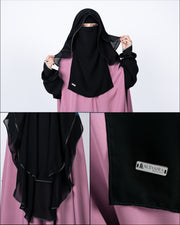 Niqab New Butterfly 2 Layer Chiffon Silk Jetblack Alsyahra Exclusive