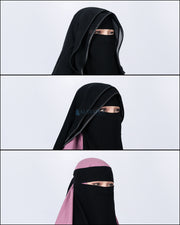 Niqab New Butterfly 2 Layer Chiffon Silk Jetblack Alsyahra Exclusive