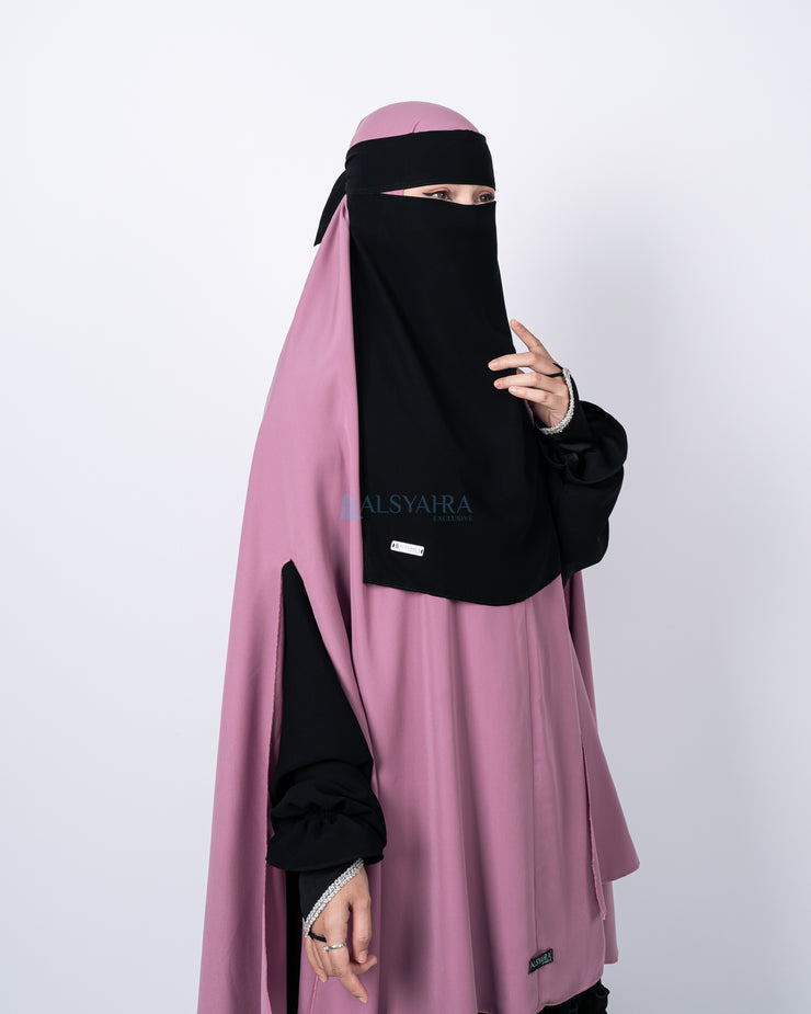 Niqab New Butterfly 2 Layer Chiffon Silk Jetblack Alsyahra Exclusive